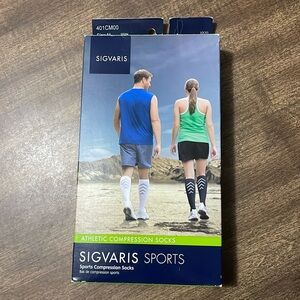 Sigvaris Sports Compression Socks- White- Size Medium